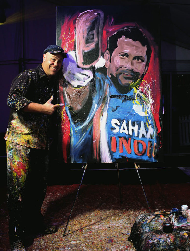 Live painting of Sachin Tendulkar Indian Cricketer